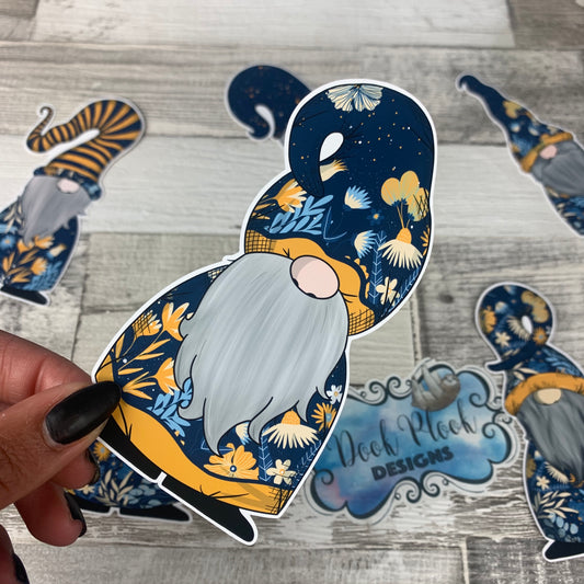 Blue Floral Gonk  Die cut (Gnorman)