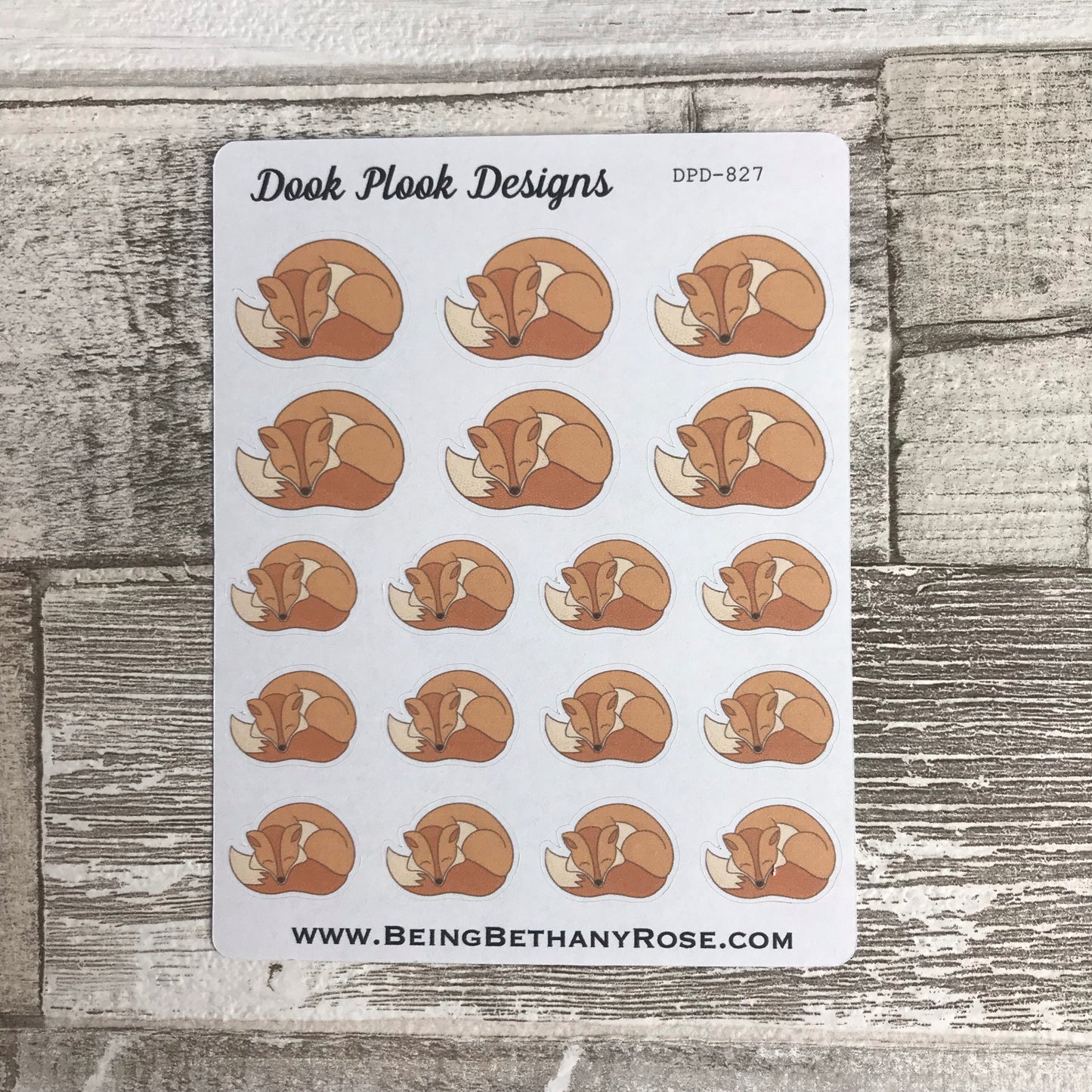 Sleeping Fox stickers (DPD827)