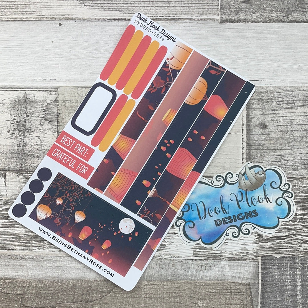 (0534) Passion Planner Daily stickers - lanterns