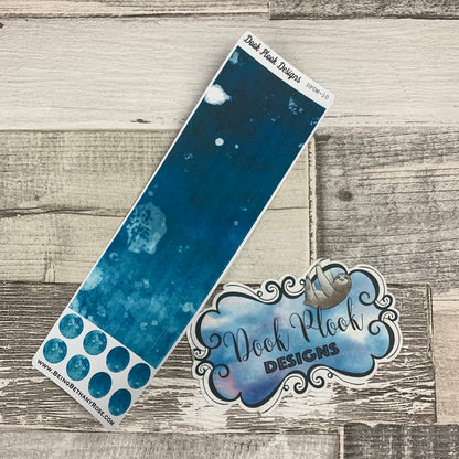 Passion Planner Hour Cover up / Washi strip stickers Blue Watercolour (DPDW-10)