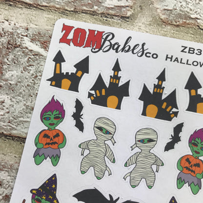 Halloween Scary Zombabe sticker for planners (ZB37)