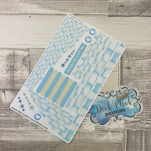 (0619) Passion Planner Daily Wave stickers - Blue bricks