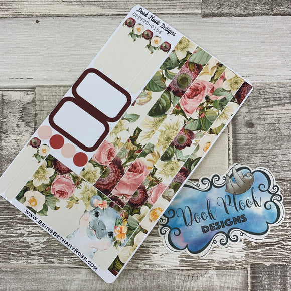 (0154) Passion Planner Daily stickers - Watercolour Hippo