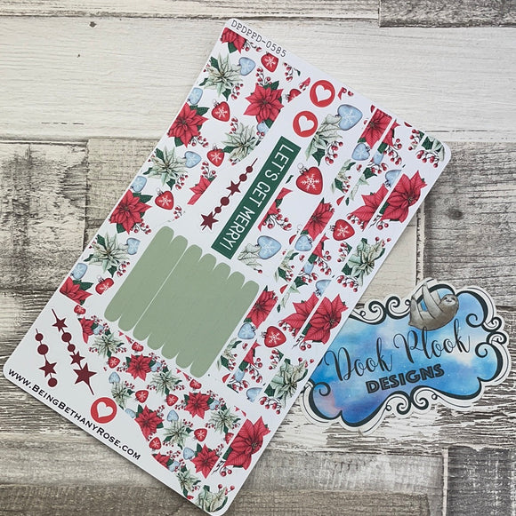 (0585) Passion Planner Daily Wave stickers - Poinsettia