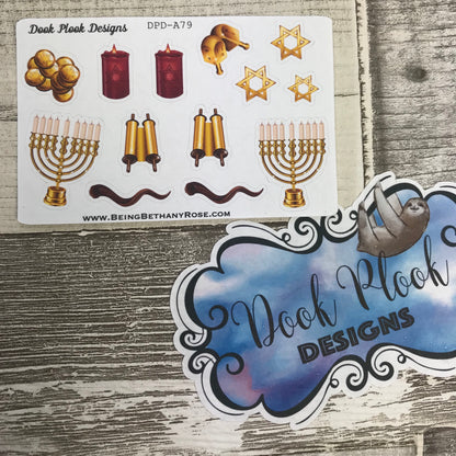 Chanukah / Hanukkah stickers - Small Sampler Size (A79)