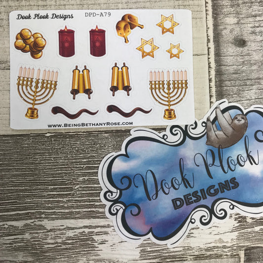 Chanukah / Hanukkah stickers - Small Sampler Size (A79)