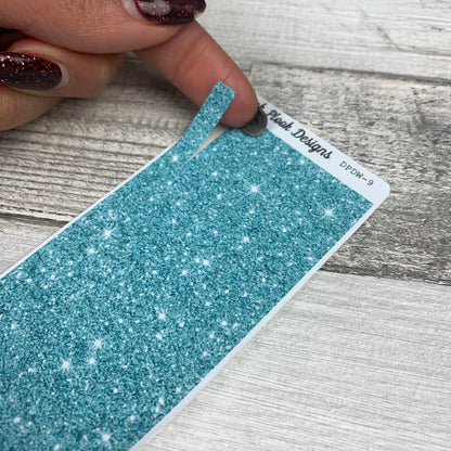 Passion Planner Hour Cover up / Washi strip stickers Ice Blue Glitter (DPDW-9)