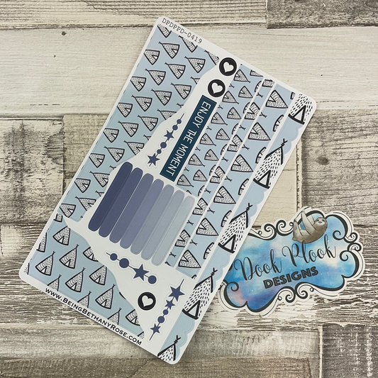 (0419) Passion Planner Daily Wave stickers - Teepee