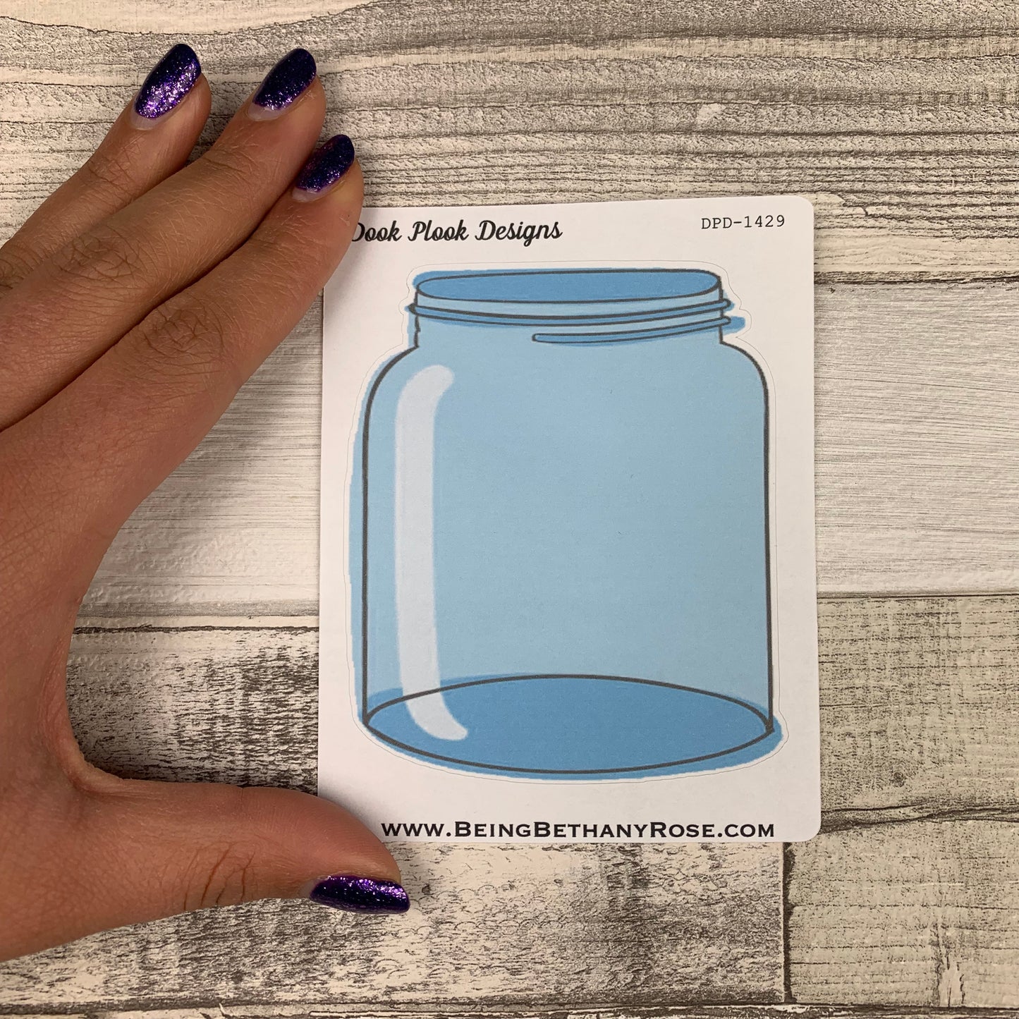 Large mason jar sticker (DPD1429)