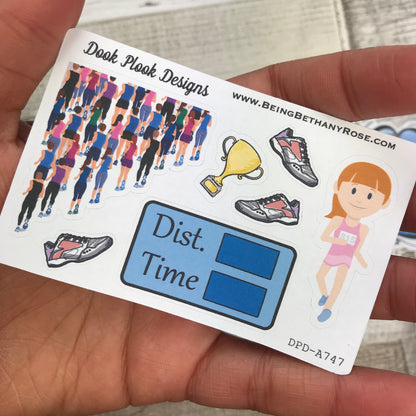 Marathon Runner / Run / Race stickers (Small Sampler Size) A747