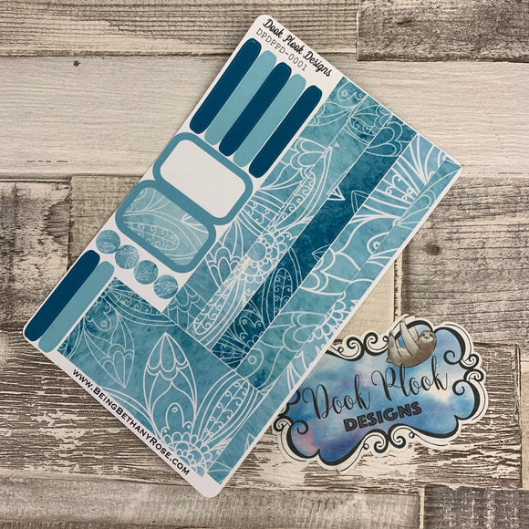 (0011) Passion Planner Daily stickers - Blue reflections