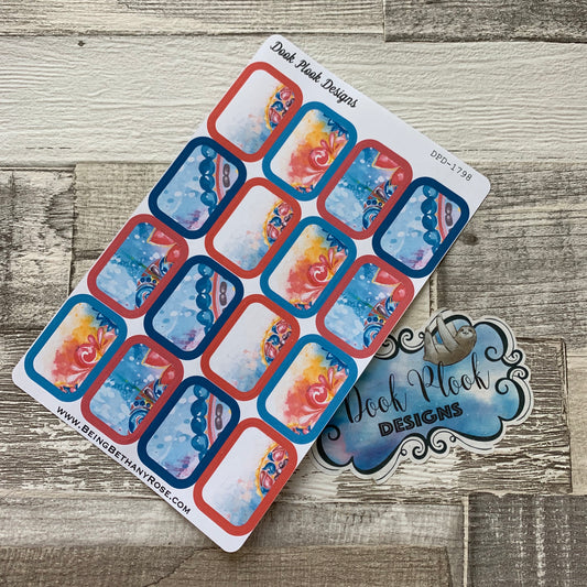 Water colour Mandala half box stickers (DPD1798)