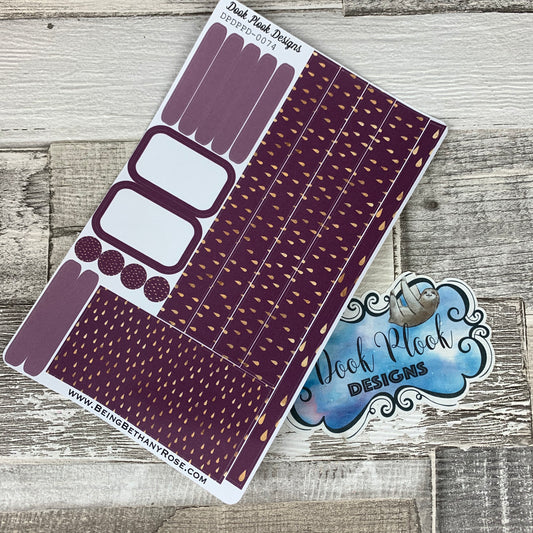 (0074) Passion Planner Daily stickers - Raindrop Purple