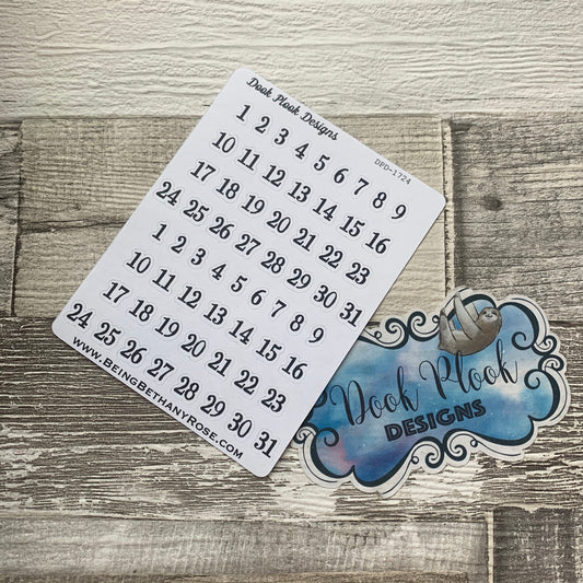 Date Number stickers (DPD1724)