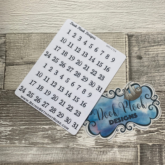 Date Number stickers (DPD1724)
