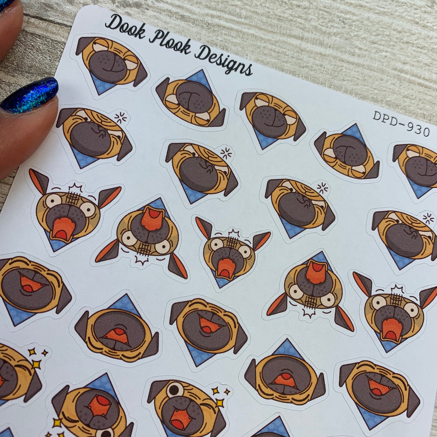 Pug - emoji stickers (DPD930)