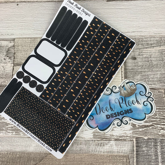 (0082) Passion Planner Daily stickers - Black