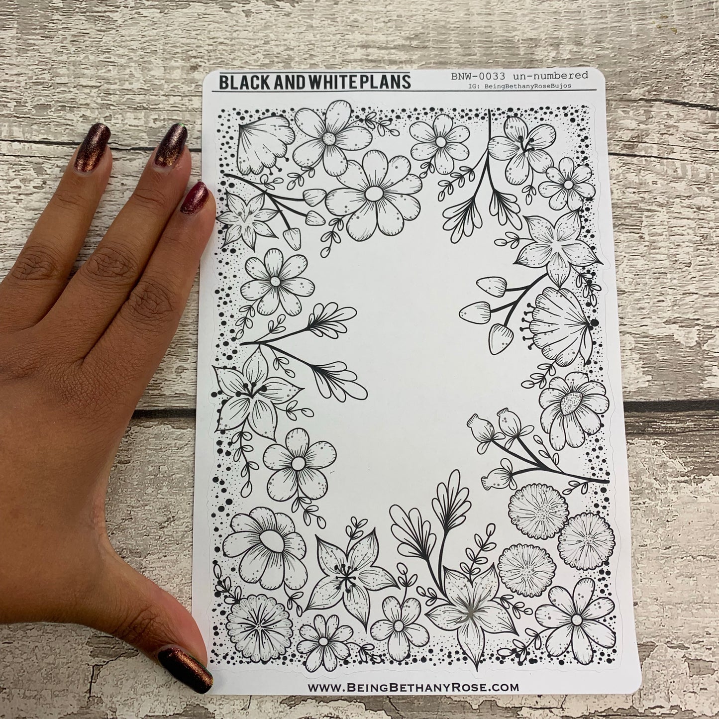 Bullet Journal Style Floral monthly tracker sticker (BNWP0033)