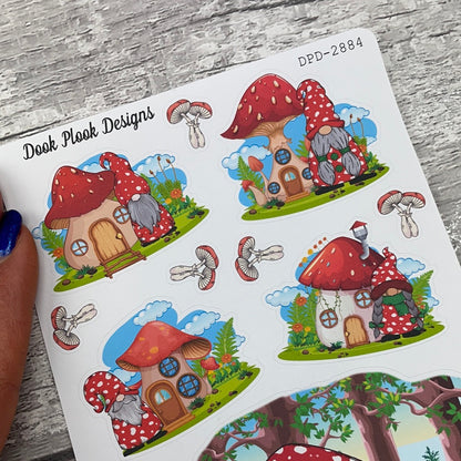 Michone Mushroom House Journal planner stickers (DPD2884)