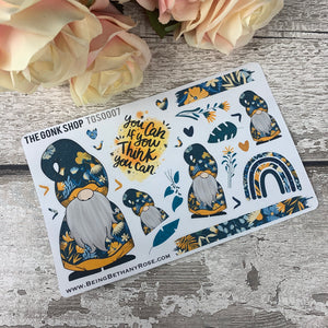 Blue Floral Gonk (Main) Stickers (TGS0007)