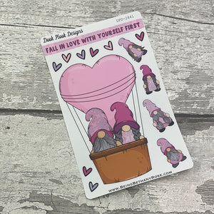 Enid Hot Air Balloon / Valentines Journal planner stickers (DPD2841)