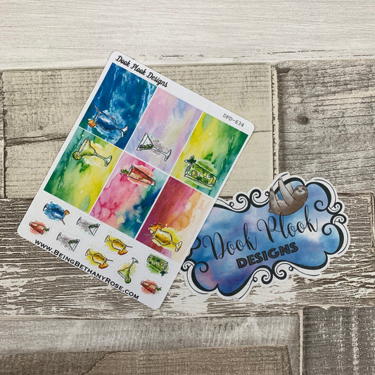 Water colour cocktail stickers (DPD634)