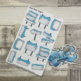 Blue Christmas blank signs stickers (DPD2373)