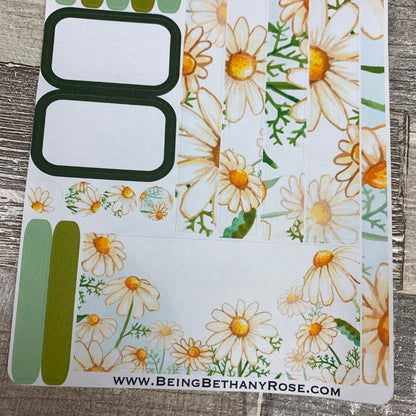 (0139) Passion Planner Daily stickers - Water colour Daisy