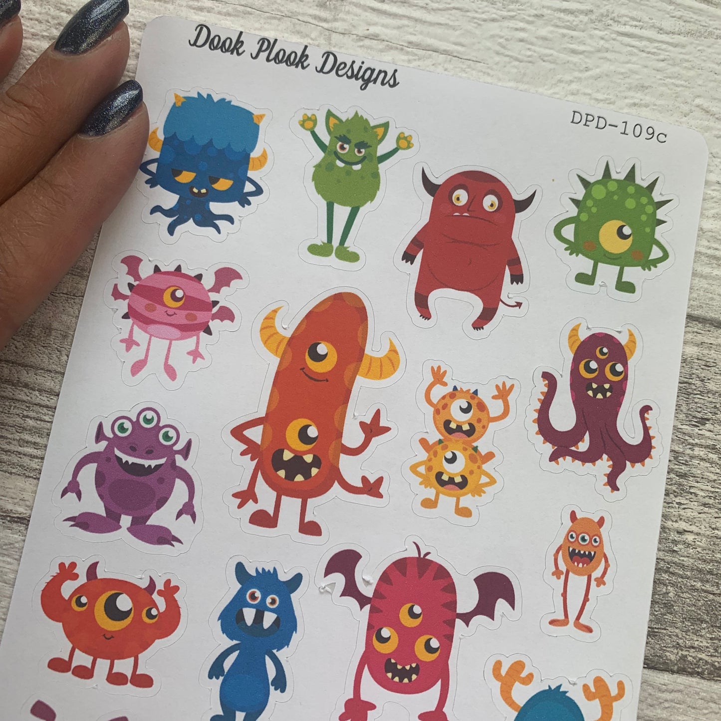 Monster stickers for Erin Condren, Plum Paper, Filofax, Kikki K (DPD109c)