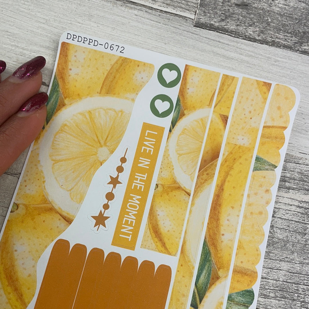 (0672) Passion Planner Daily Wave stickers - Lemons