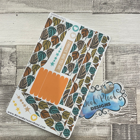 (0521) Passion Planner Daily Wave stickers - Bold leaves