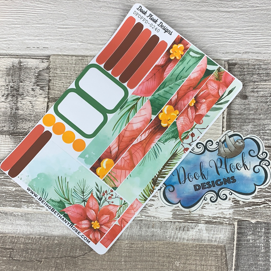 (0240) Passion Planner Daily stickers - Poinsettia