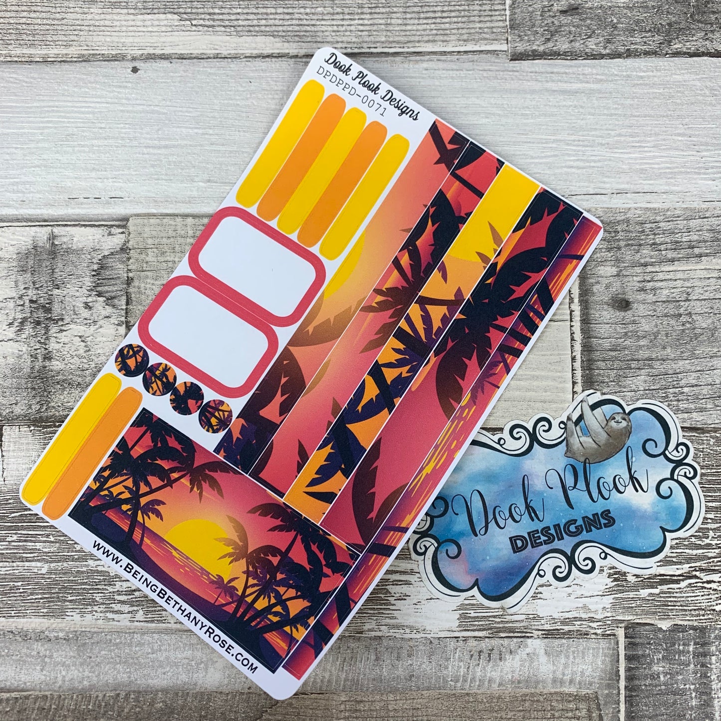 (0071) Passion Planner Daily stickers - Sunset Tropic