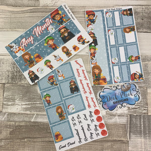 December (can change month) wizard Monthly View Kit for the Erin Condren Planners