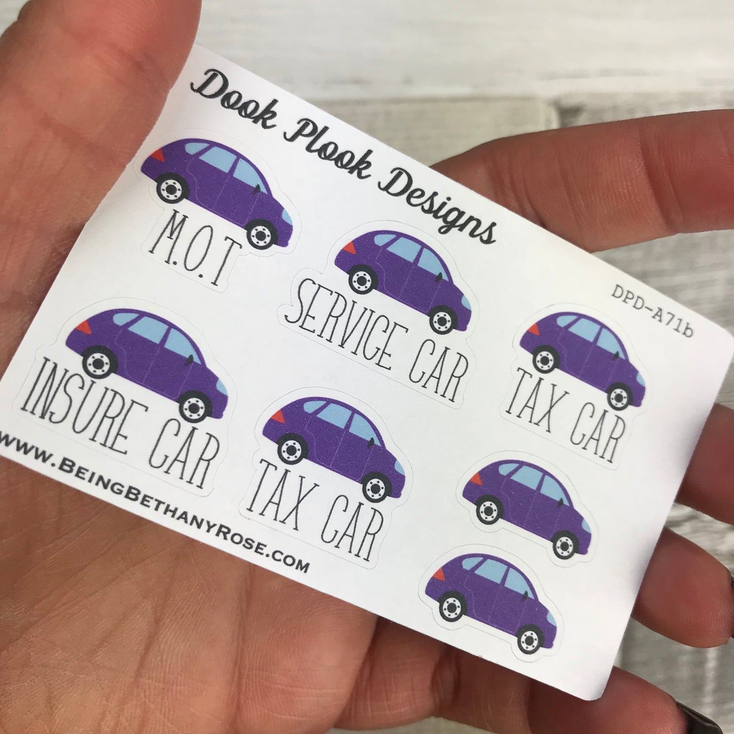 Car MOT / TAX stickers - Purple - Small Sampler Size (A71b)