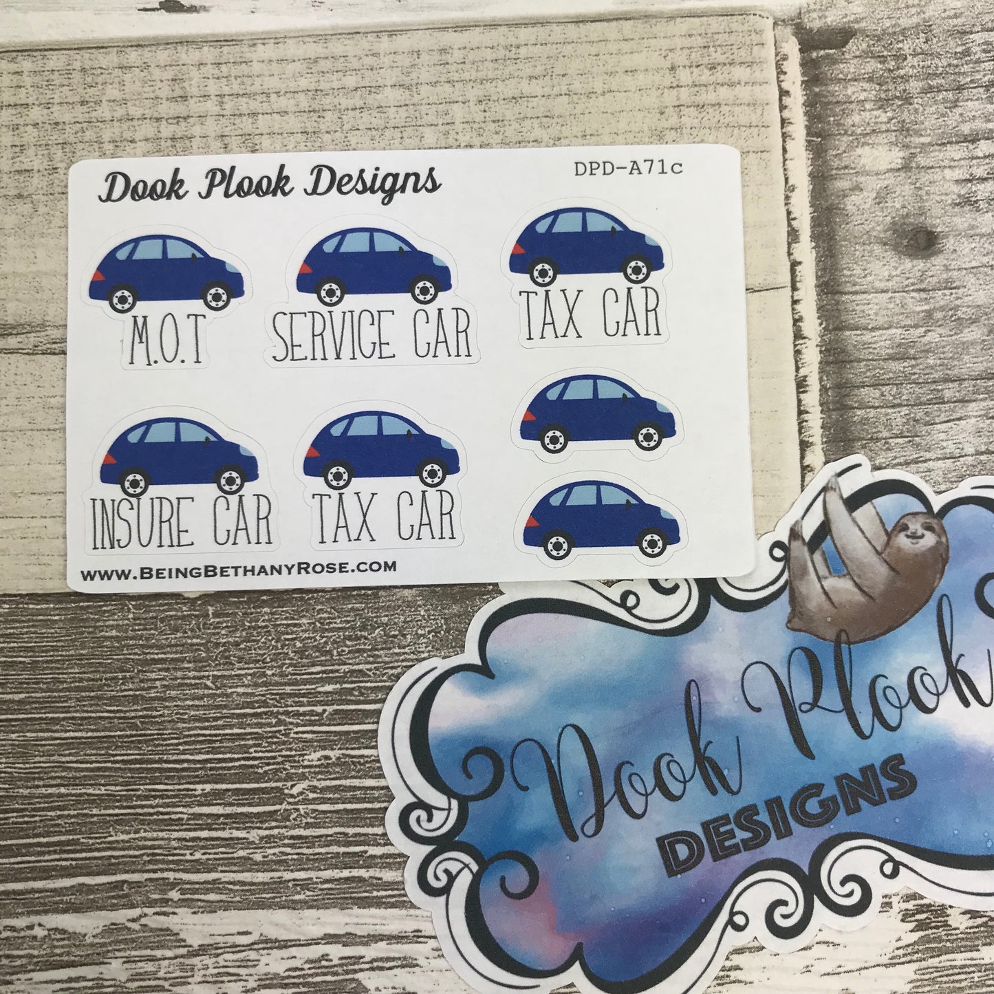 Car MOT / TAX stickers - Blue - Small Sampler Size (A71c)