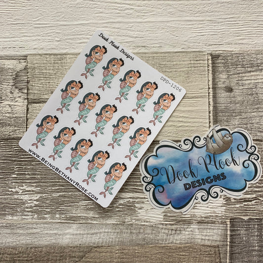 Mermaid couple in love stickers (DPD1206)