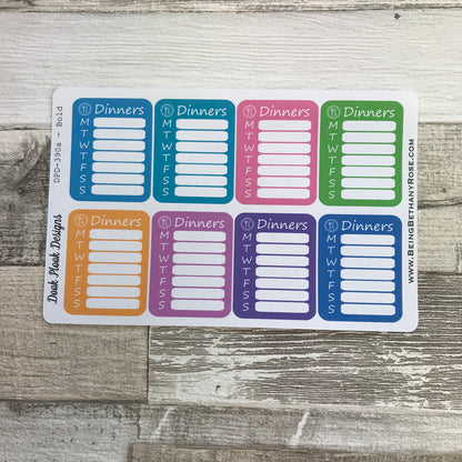 Weekly dinner / food / meal planning  stickers (DPD390)