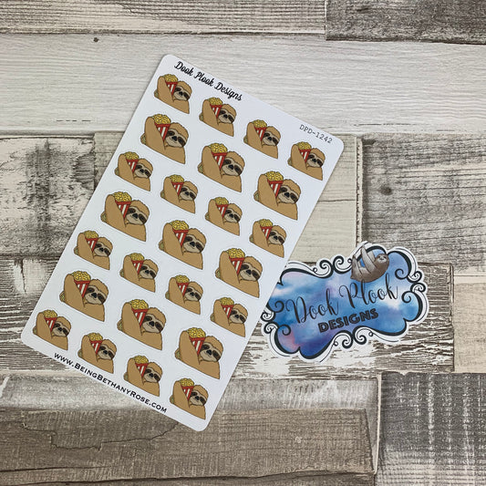 Slater the Sloth popcorn Stickers  (DPD-1242)