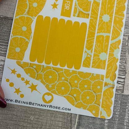 (0668) Passion Planner Daily Wave stickers - Lemon slice