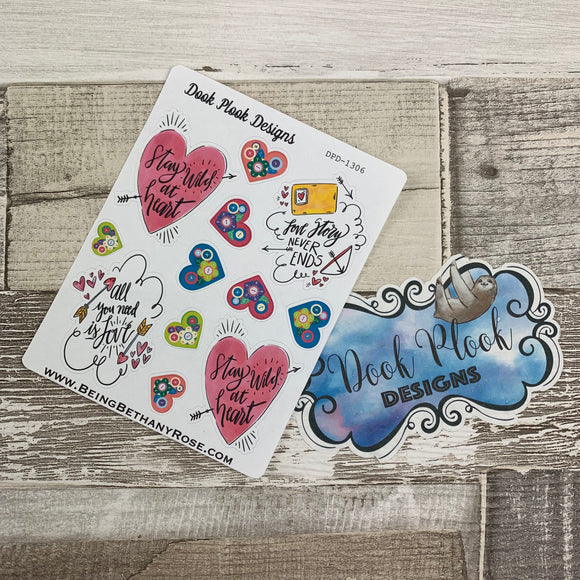 Love quotes and hearts stickers (DPD1306)