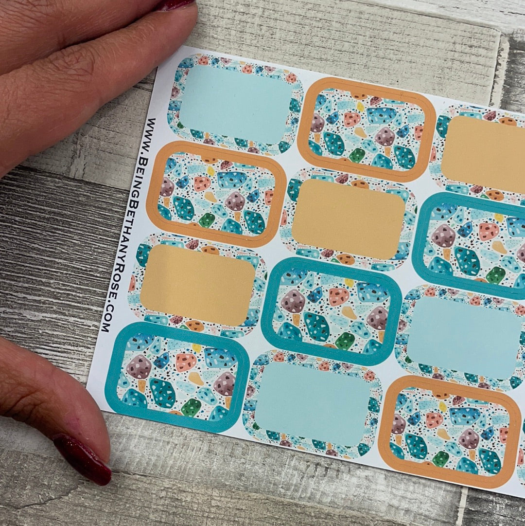 Terrazzo rocks half box stickers (DPD2174)