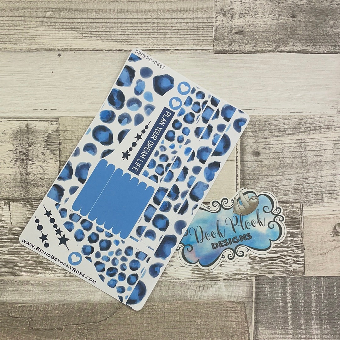 (0645) Passion Planner Daily Wave stickers - Celeste Spots