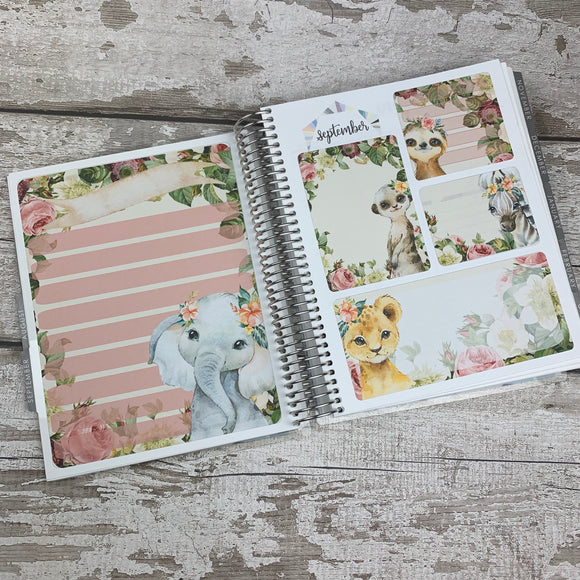 Erin Condren Month Dashboard Note Pages (Watercolour Animals)