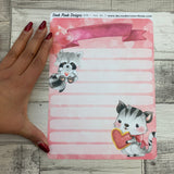 Erin Condren Month Note Pages (Valentines Animals)