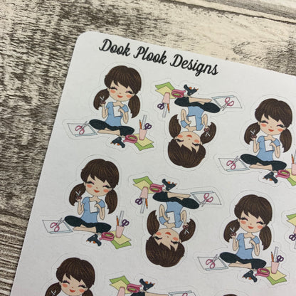 White Woman - Crafter / Craft stickers (DPD1436)