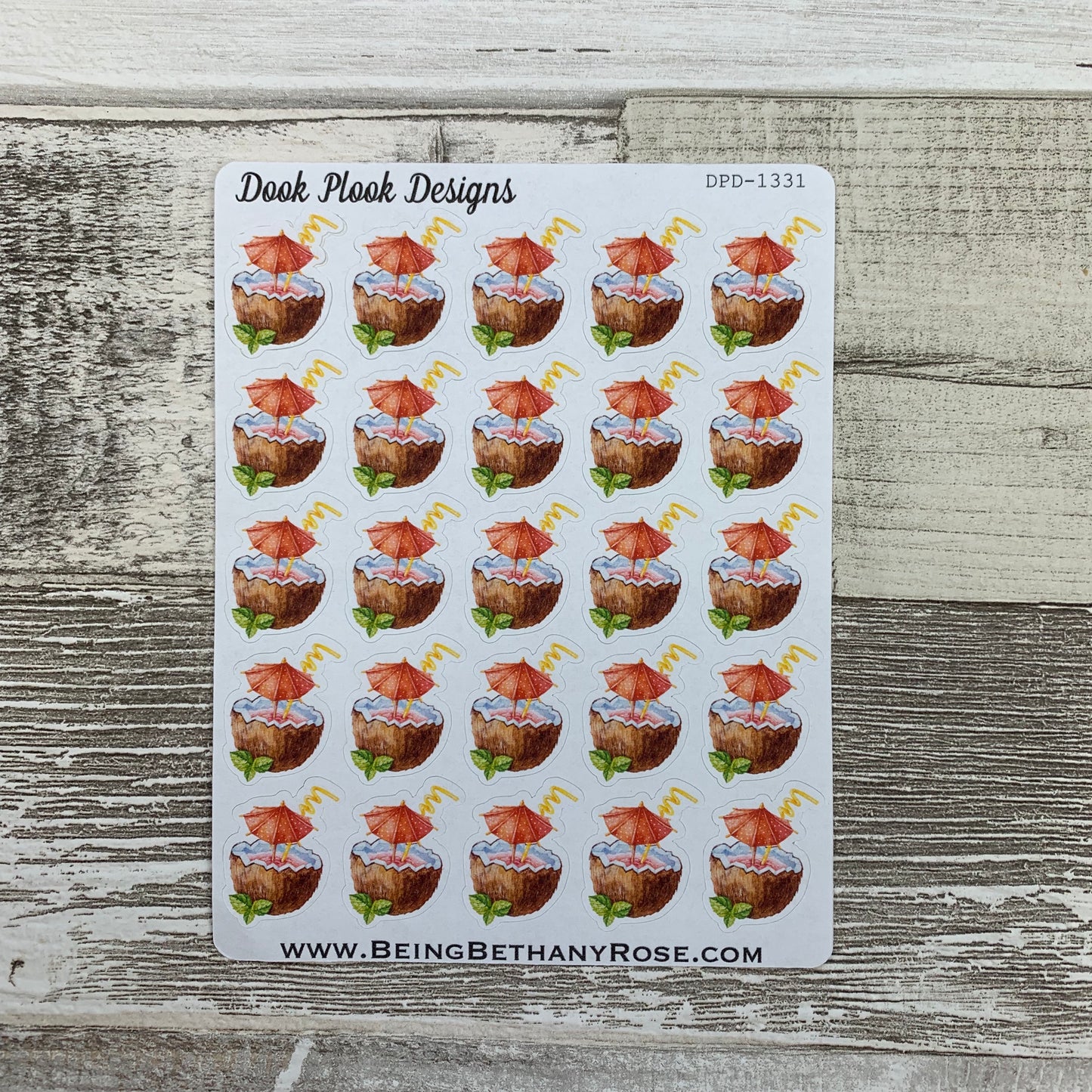 Holiday Tropical Coconut stickers (DPD1331)