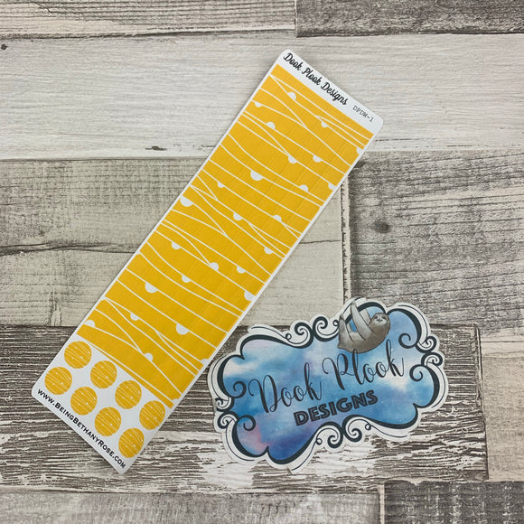 Passion Planner Hour Cover up / Washi strip stickers Yellow (DPDW-1)