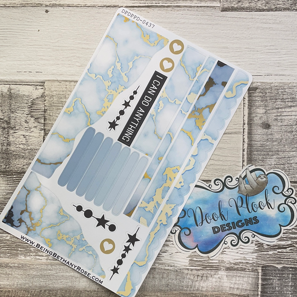 (0437) Passion Planner Daily Wave stickers - blue marble