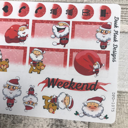Christmas - Santa and Rudolph stickers for Erin Condren Vertical (DPD1075)